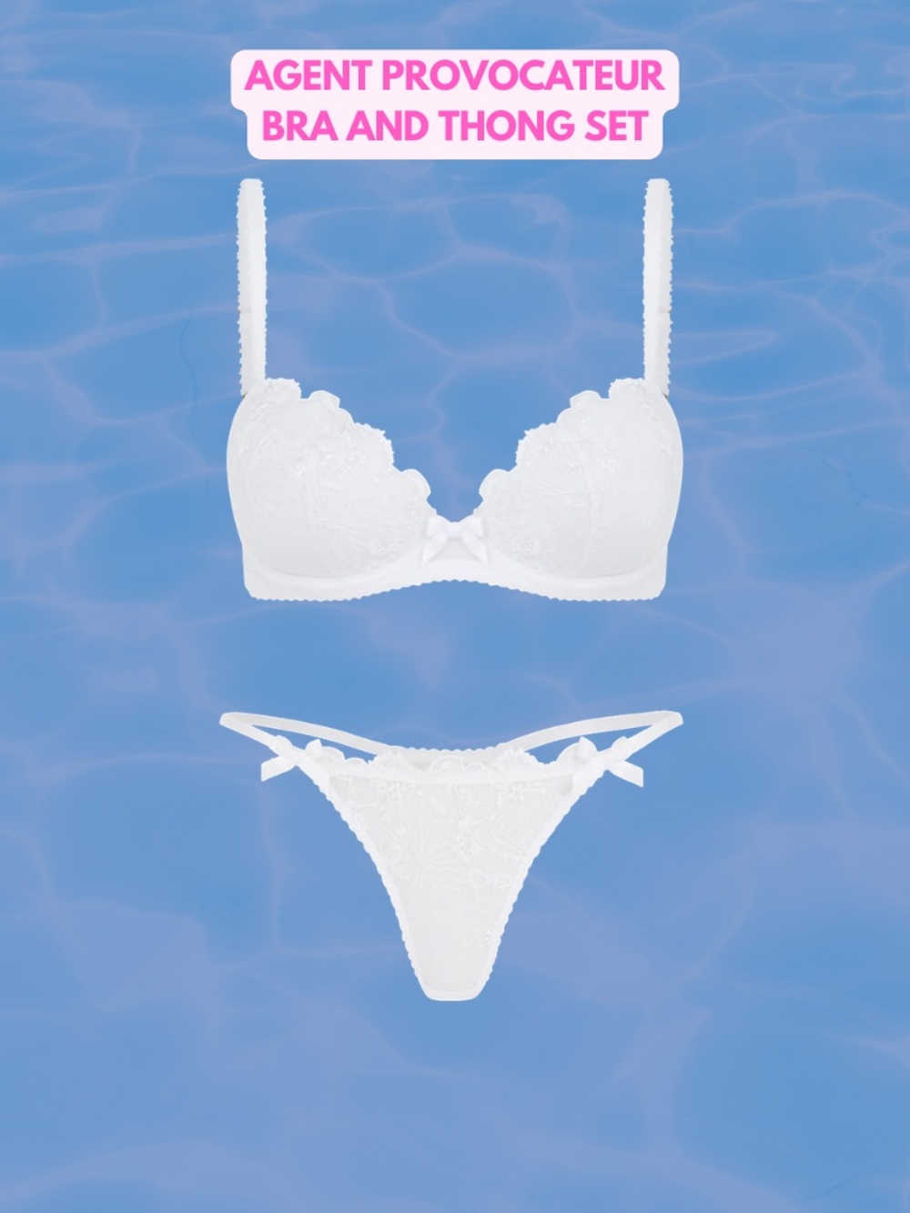 NWT Agent Provocateur Bra & Thong Set BRIDAL WHITE